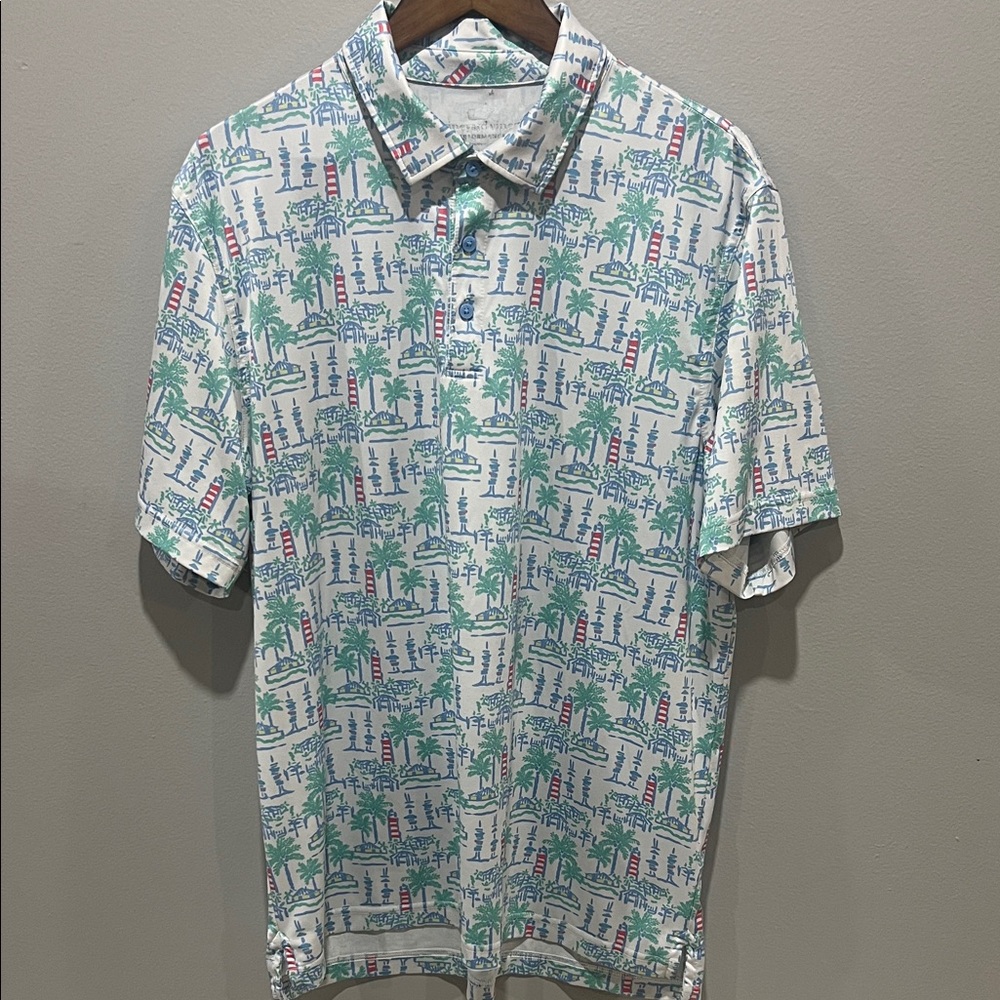 Vineyard Vines Men's Lighthouse Print Polo size L
